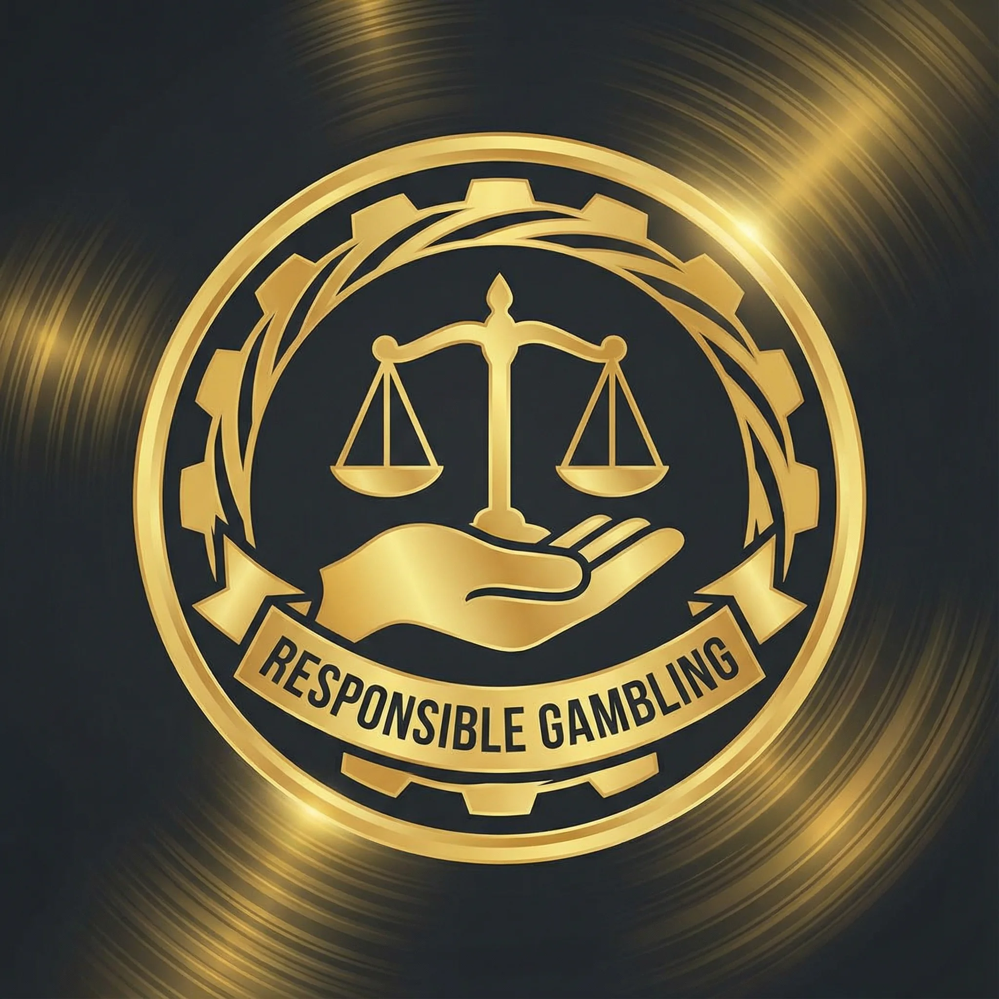 Símbolo de juego responsable con balanza de justicia