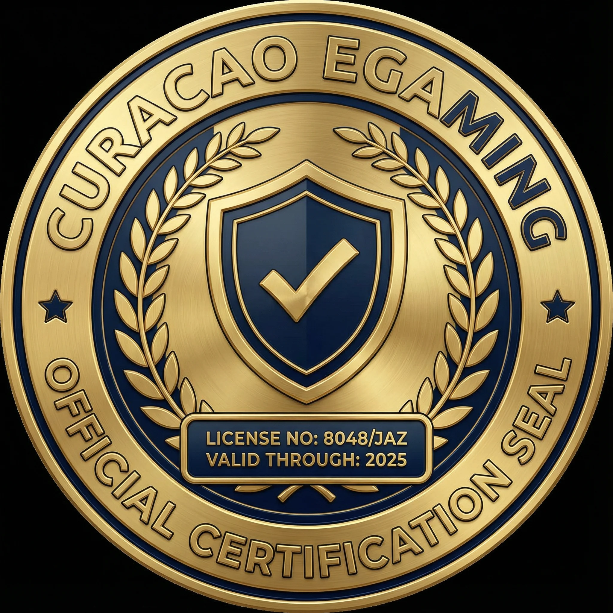 Sello oficial de licencia Curaçao eGaming con número de licencia 8048/JAZ